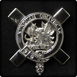 Greenshields Broach Clan Crest with Emeralds - custom